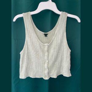WILD FABLE xxl button up cropped tank/bralette light green